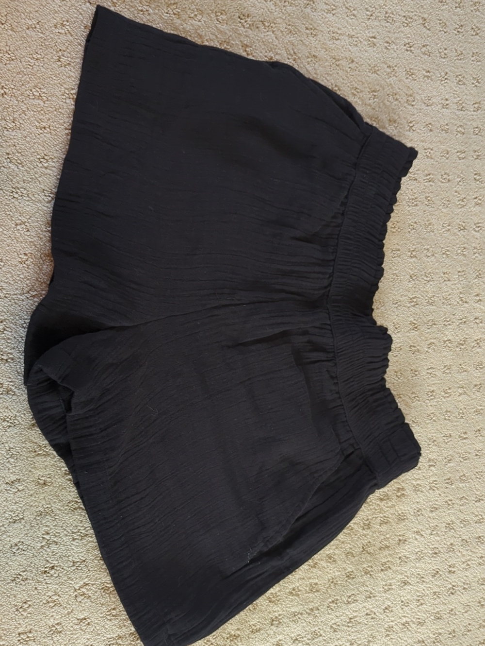 LOFT Black High-Waist Elastic Shorts